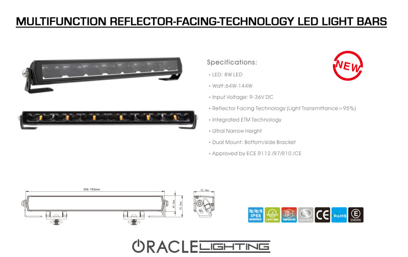 Oracle Lighting Multifunction Reflector-Facing Technology LED Light Bar - 50in